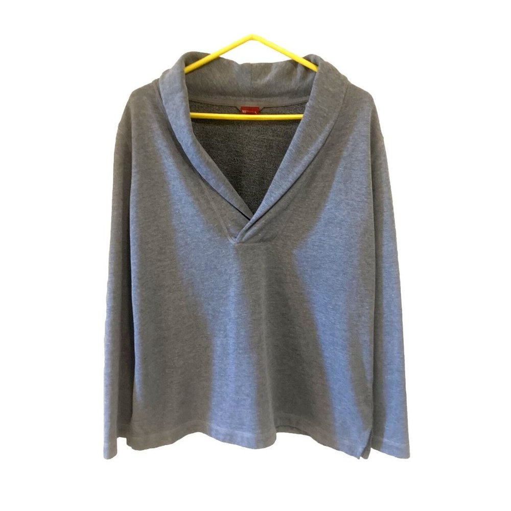 Merona Gray V-Neck Sweatshirt  Womens Size XXL Cotton Poly Blend